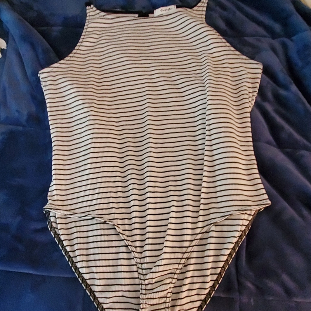 Striped body suit